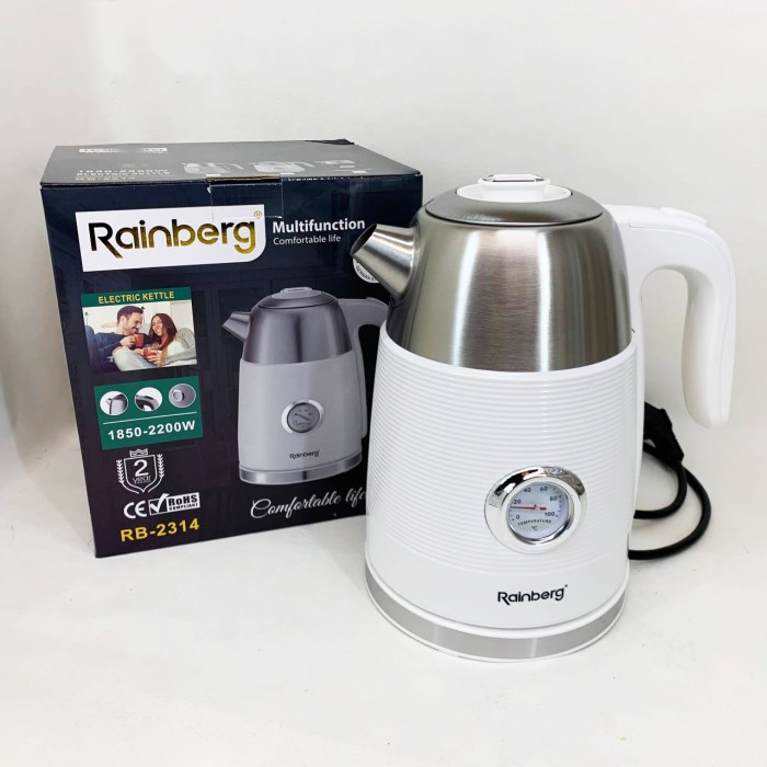 Чайник електричний з датчиком температури Rainberg RB-2314 White SJ-18