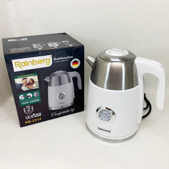 Чайник електричний з датчиком температури Rainberg RB-2314 White SJ-18