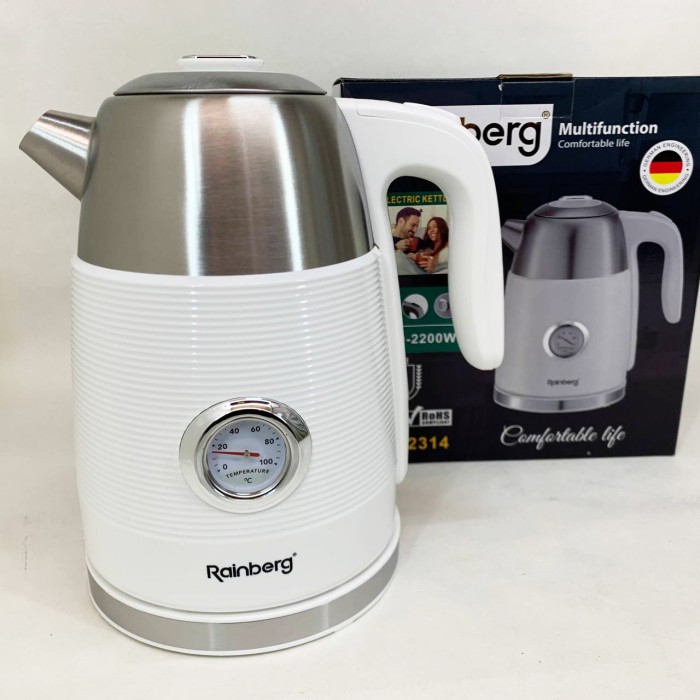Чайник електричний з датчиком температури Rainberg RB-2314 White SJ-18