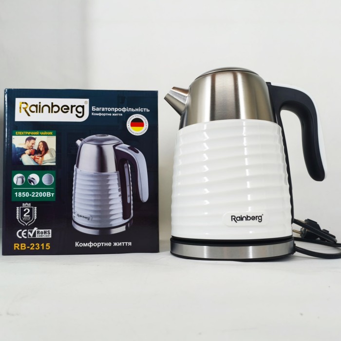 Чайник електричний Rainberg RB-2315 1.8л 2200Вт White