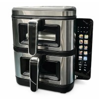 Велика аерофритюрниця 15 л на 2 чаші Rainberg RB-2331 Аерогриль посиленою потужністю 4800Вт з дисплеєм UD-86