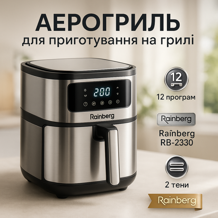 Мультипіч для смаження без олії, Електричний аерогриль для кухні, Аерофритюрниця домашня аерогриль KO-54