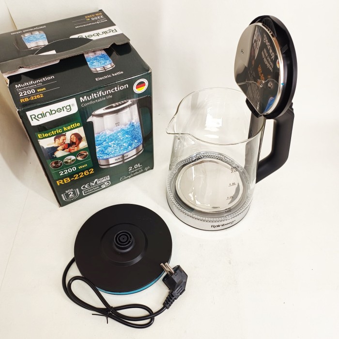 Побутовий чайник для кухні Rainberg, Електрочайник для кухні з підсвічуванням, Безшумний електрочайник VT-95