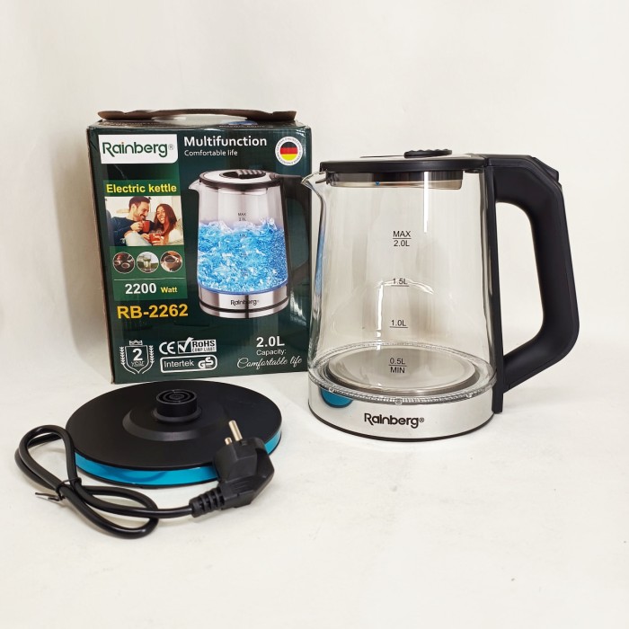 Побутовий чайник для кухні Rainberg, Електрочайник для кухні з підсвічуванням, Безшумний електрочайник VT-95