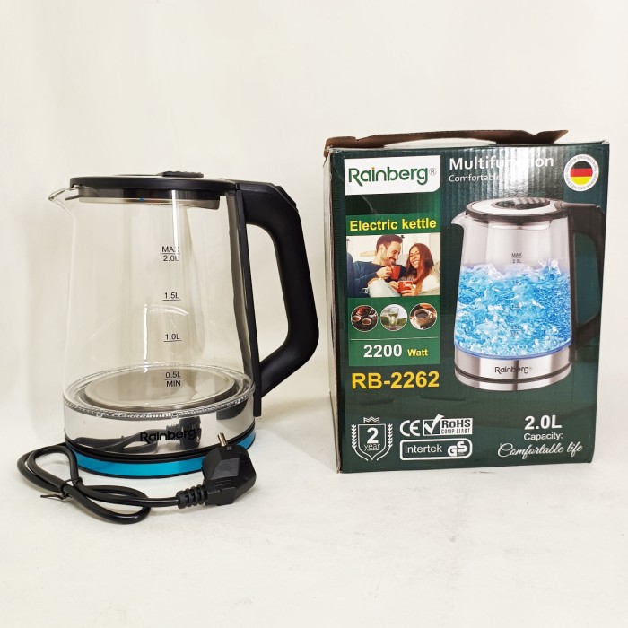 Побутовий чайник для кухні Rainberg, Електрочайник для кухні з підсвічуванням, Безшумний електрочайник VT-95