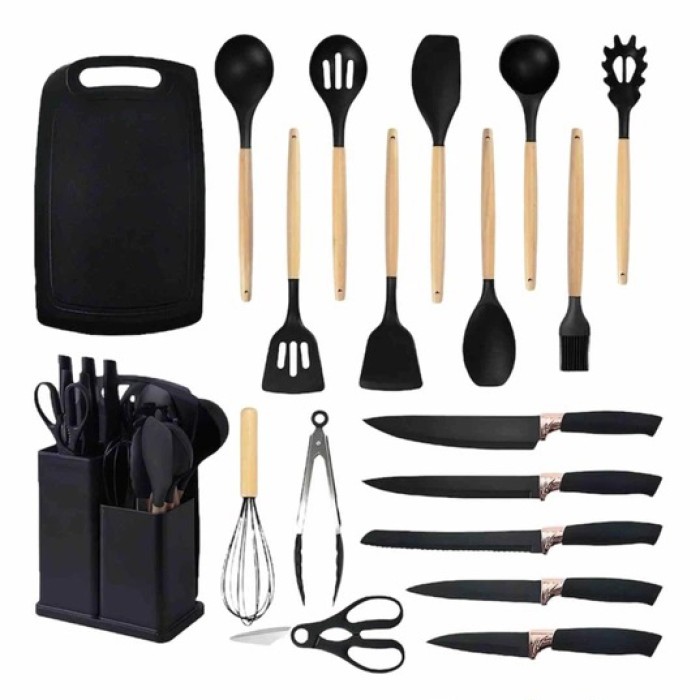 Набір кухонного приладдя на підставці Rainberg RB-2289 Black UK-89