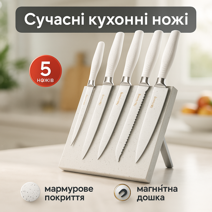 Нержавіючий кухонний ніж, Набір ножів для кухарів, Набір ножів для нової кухні, Бюджетні кухонні ножі IN-86