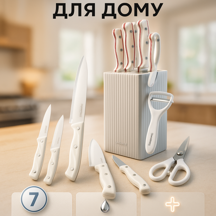 Кухонний ніж універсальний, Набір ножів красивий та універсальний, Кухонні ножі домашні QW-57