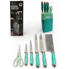 Набір ножів з нержавіючої сталі з основою Rainberg RB-2326 Green IR-56
