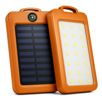 УМБ Power Bank Solar 18000 mAh мобільне зарядне з сонячною панеллю та лампою, Power Bank Charger Orange