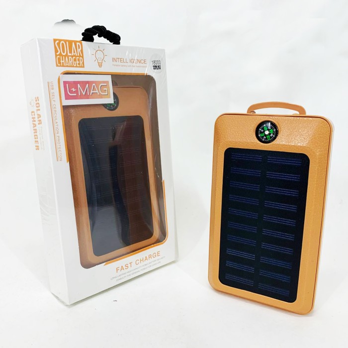 УМБ Power Bank Solar 18000 mAh мобільне зарядне з сонячною панеллю та лампою, Power Bank Charger Orange EM-21
