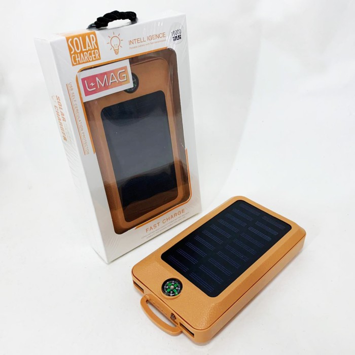 УМБ Power Bank Solar 18000 mAh мобільне зарядне з сонячною панеллю та лампою, Power Bank Charger Orange EM-21