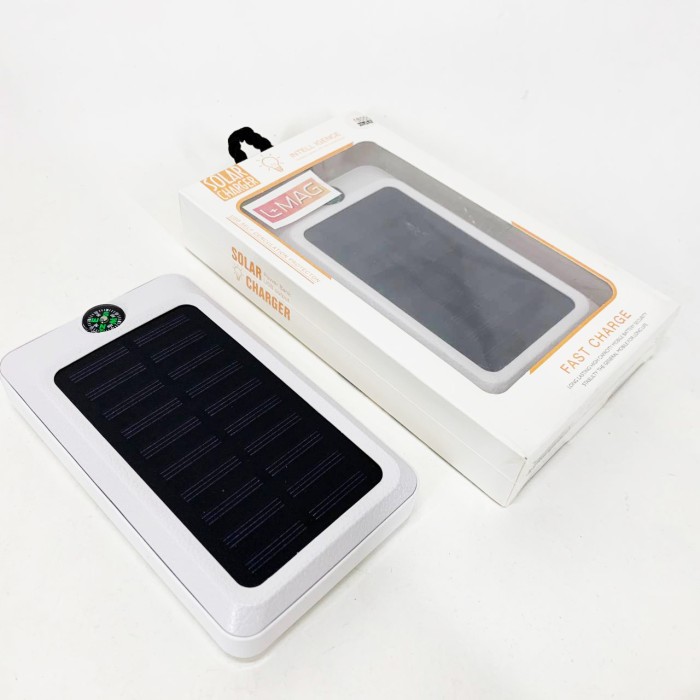 УМБ Power Bank Solar 18000 mAh мобільне зарядне з сонячною панеллю та лампою, Power Bank Charger White AB-44