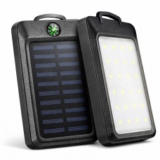 УМБ Power Bank Solar 18000 mAh мобільне зарядне з сонячною панеллю та лампою, Power Bank Charger Black YA-95
