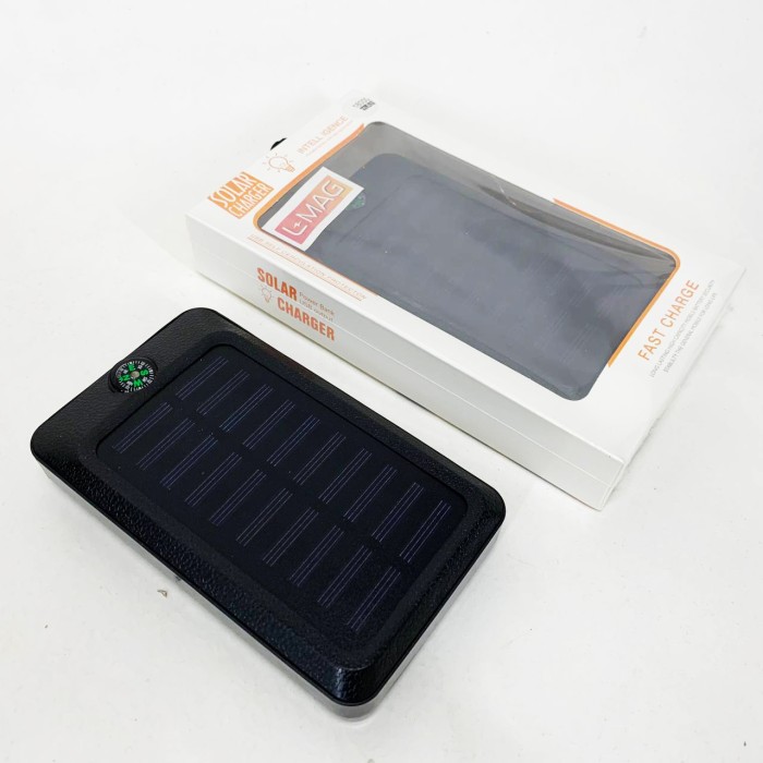 УМБ Power Bank Solar 18000 mAh мобільне зарядне з сонячною панеллю та лампою, Power Bank Charger Black YA-95