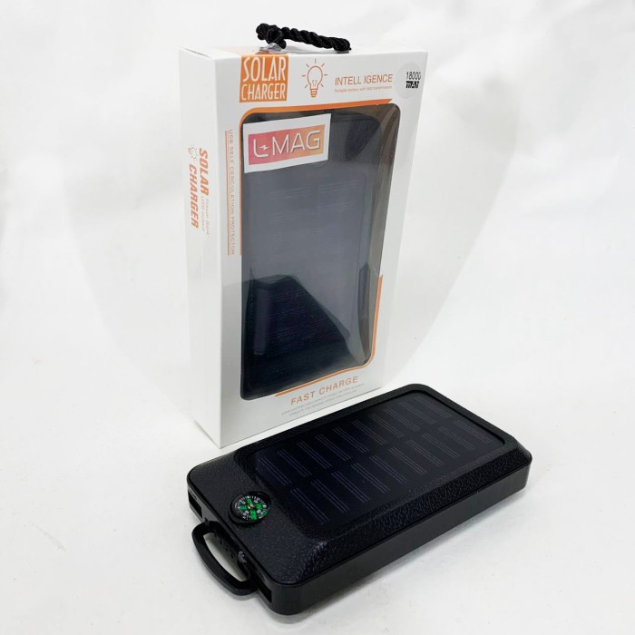 УМБ Power Bank Solar 18000 mAh мобільне зарядне з сонячною панеллю та лампою, Power Bank Charger Black YA-95