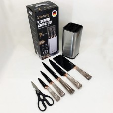 Набір ножів з нержавіючої сталі з основою Rainberg RB-2325 White ML-67