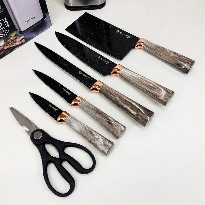 Набір кулінарних ножів, Якісний набір ножів з підставкою, Якісні ножі для дому, Кухонні ножі домашні IM-33