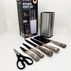 Набір ножів з нержавіючої сталі з основою Rainberg RB-2325 White ML-67