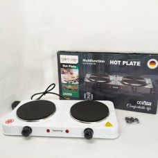 Настільна електрична плита на 2 дві конфорки Rainberg RB-999 2400Вт, Плита двоконфорочна для дому HU-26