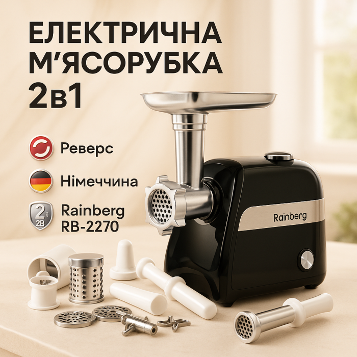 Надійна м'ясорубка для щоденного використання, Хороша Електрична м'ясорубка '3 в 1 PO-84