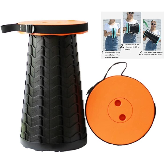 Розкладний стілець, складаний табурет Retractable Stool. Колір помаранчевий CT-53