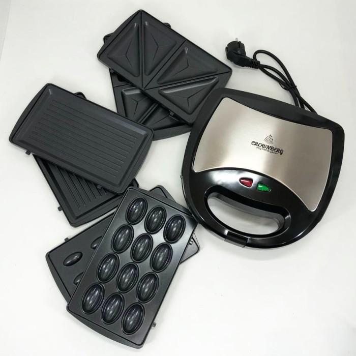 Бутербродниця побутова, Бутербродниця електрична, Мультимейкер 4в1, Гриль двосторонній контактний FP-61