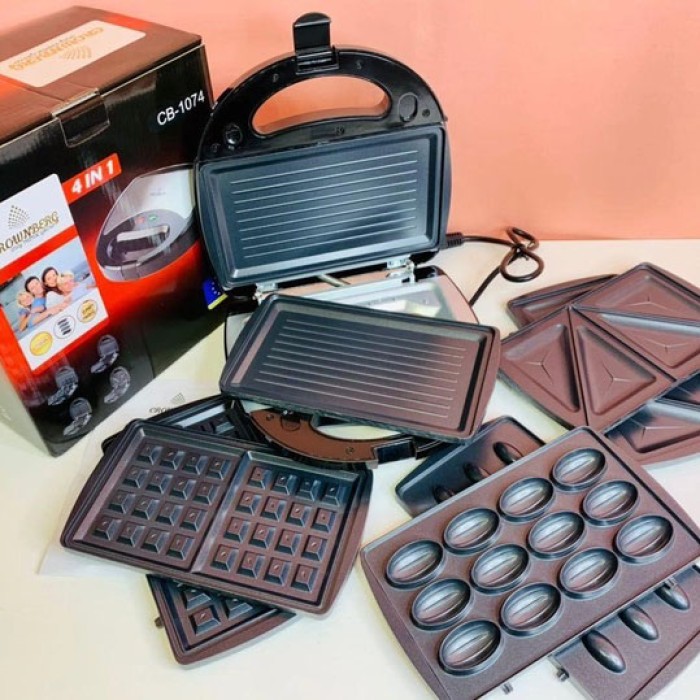 Бутербродниця побутова, Бутербродниця електрична, Мультимейкер 4в1, Гриль двосторонній контактний FP-61