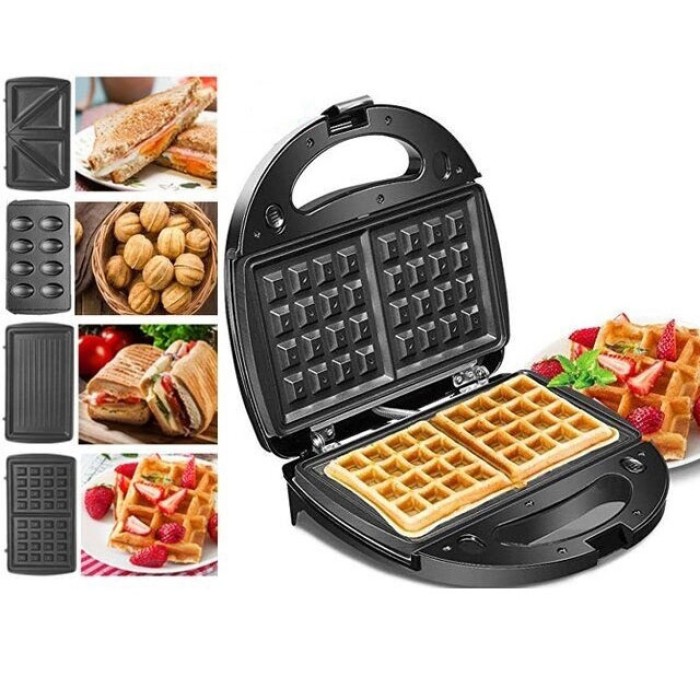 Бутербродниця побутова, Бутербродниця електрична, Мультимейкер 4в1, Гриль двосторонній контактний FP-61