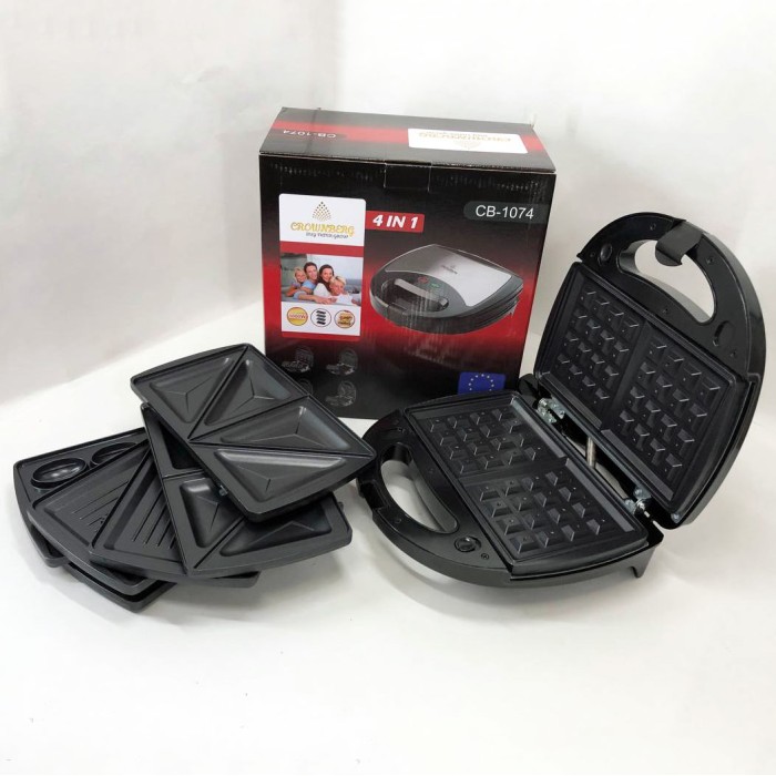 Бутербродниця побутова, Бутербродниця електрична, Мультимейкер 4в1, Гриль двосторонній контактний FP-61