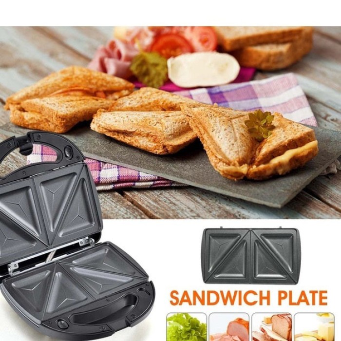 Сендвічниця 4в1 Crownberg Cb-1074, Електрогриль зі знімними формами, Якісний гриль SB-17