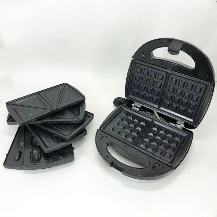 Сендвічниця 4в1 Crownberg Cb-1074, Електрогриль зі знімними формами, Якісний гриль SB-17