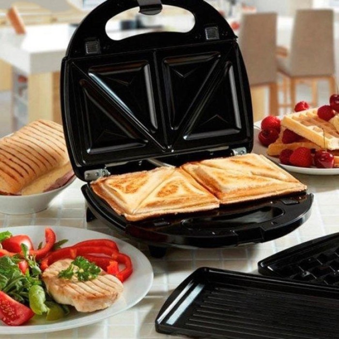 Бутербродниця професійна Crownberg Cb-1069, Бутербродниця мультипекар, Домашній гриль, Мультимейкер 4в1 JE-55