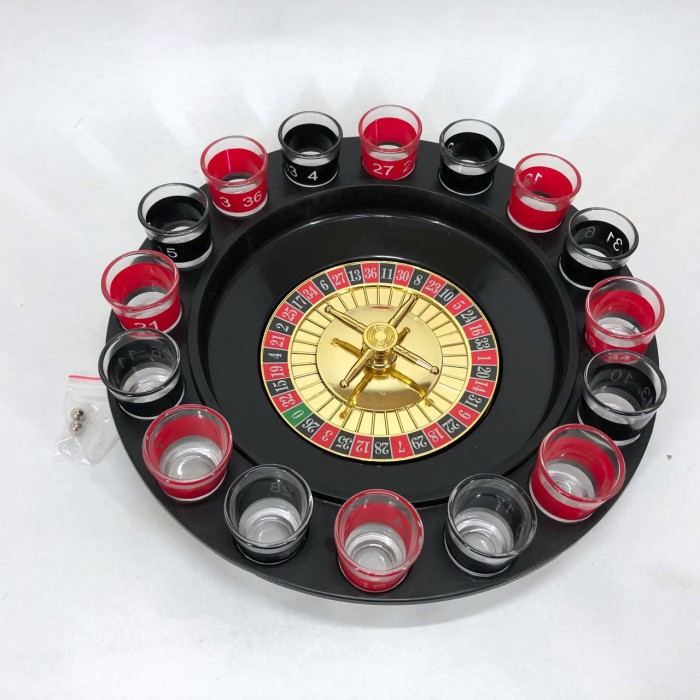 Алкогольна рулетка з чарками ігровий набір "П'яна рулетка" 16 чарок, Гра для розваг на вечірці CJ-78