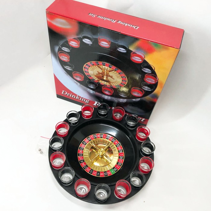 Алкогольна рулетка з чарками ігровий набір "П'яна рулетка" 16 чарок, Гра для розваг на вечірці CJ-78