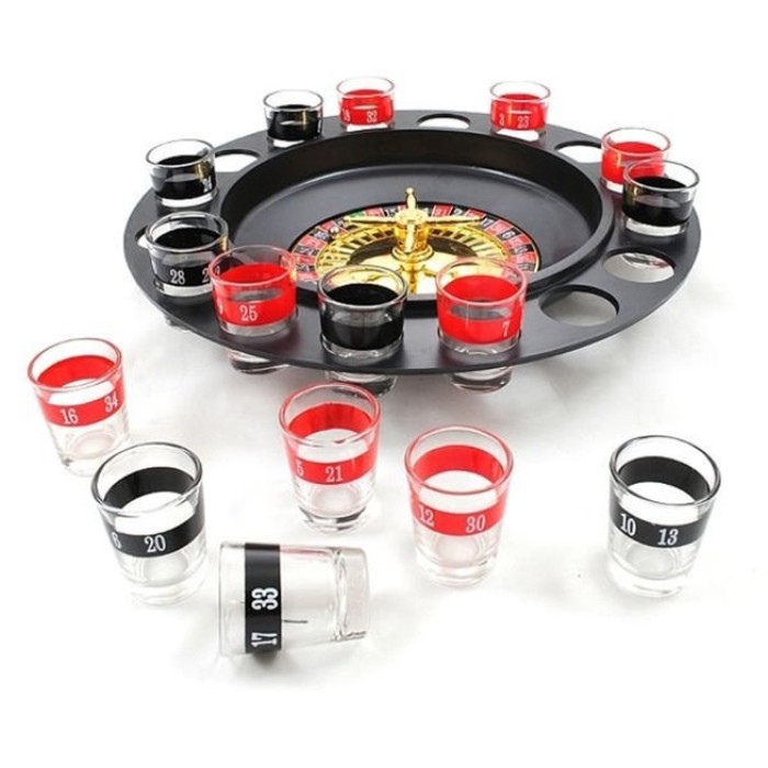 Алкогольна рулетка з чарками ігровий набір "П'яна рулетка" 16 чарок, Гра для розваг на вечірці CJ-78
