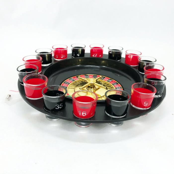 Алкогольна рулетка з чарками ігровий набір "П'яна рулетка" 16 чарок, Гра для розваг на вечірці CJ-78