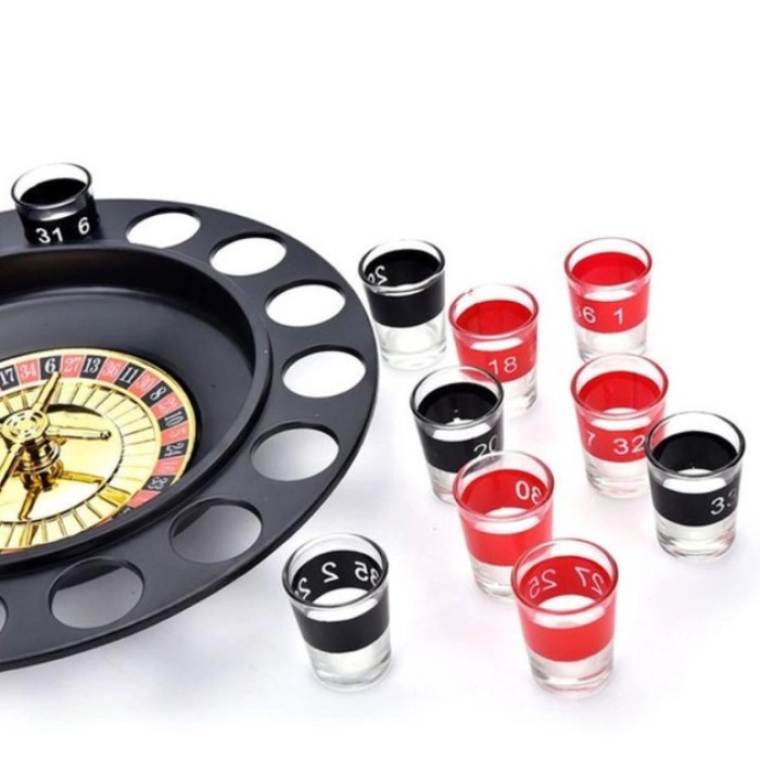 Алкогольна рулетка з чарками ігровий набір "П'яна рулетка" 16 чарок, Гра для розваг на вечірці CJ-78