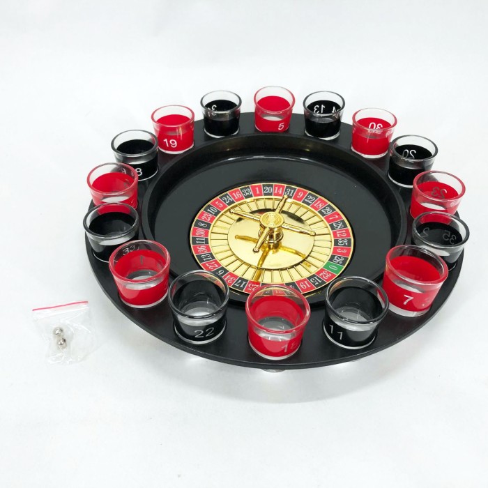 Алкогольна рулетка з чарками ігровий набір "П'яна рулетка" 16 чарок, Гра для розваг на вечірці LJ-67