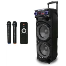 Музична колонка ZXX-9292 акумуляторна акустична система з 2-ма радіомікрофонами пульт управління FK-79