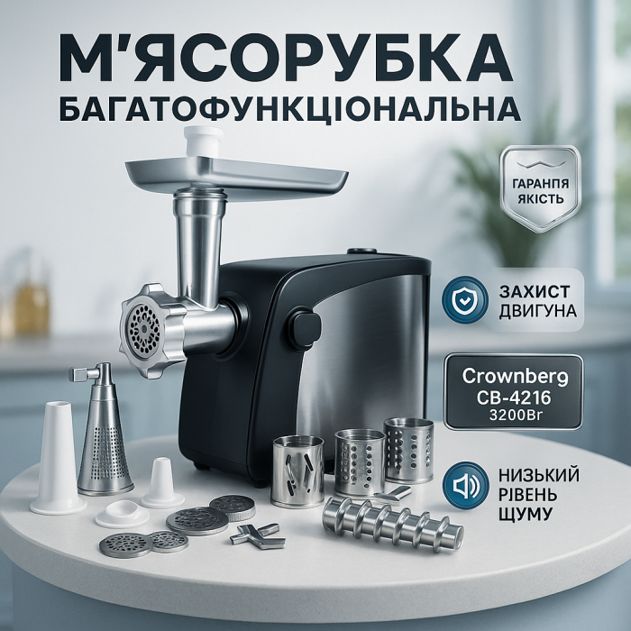 М'ясорубка електрична шнекова з реверсом М'ясорубка для подрібнення 'яса і риби SV-70