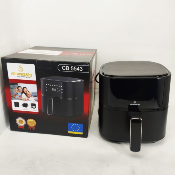 Аерофритюрниця для приготування на повітрі Crownberg CB-5543 1500Вт 4л, Аерогриль без жиру SJ-68