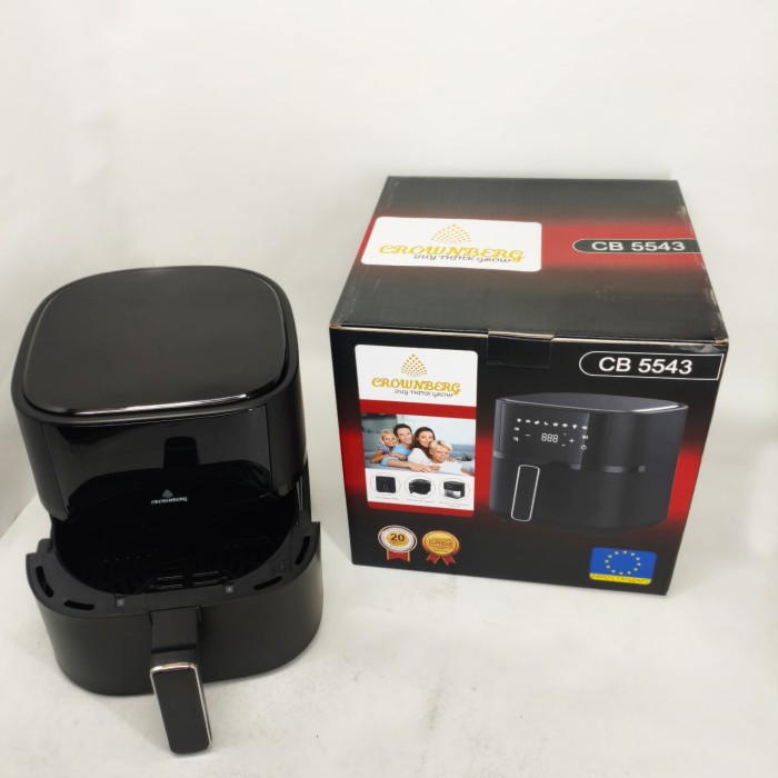 Аерофритюрниця для приготування на повітрі Crownberg CB-5543 1500Вт 4л, Аерогриль без жиру SJ-68