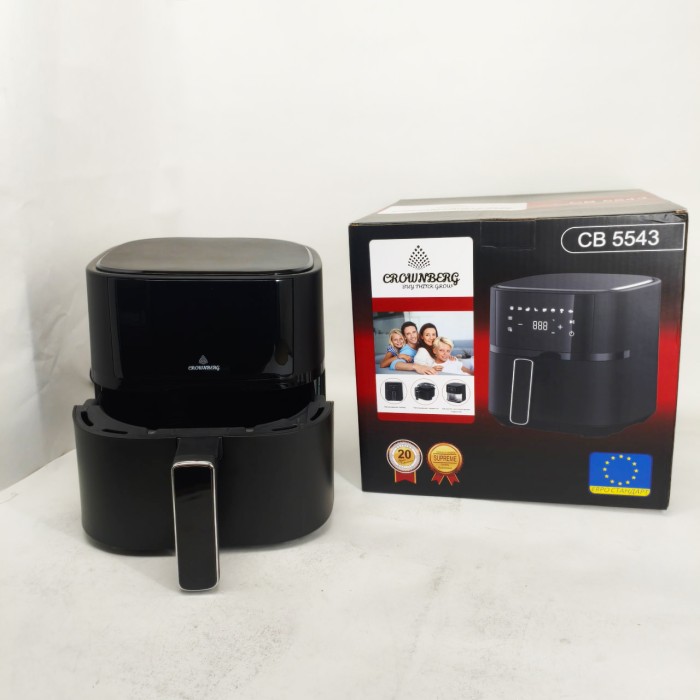 Аерофритюрниця для приготування на повітрі Crownberg CB-5543 1500Вт 4л, Аерогриль без жиру SJ-68