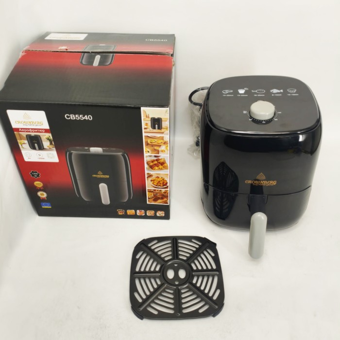 Фритюрниця Crownberg CB-5540 електрична фритюрниця 2л для дому з регульованим термостатом 1400Вт