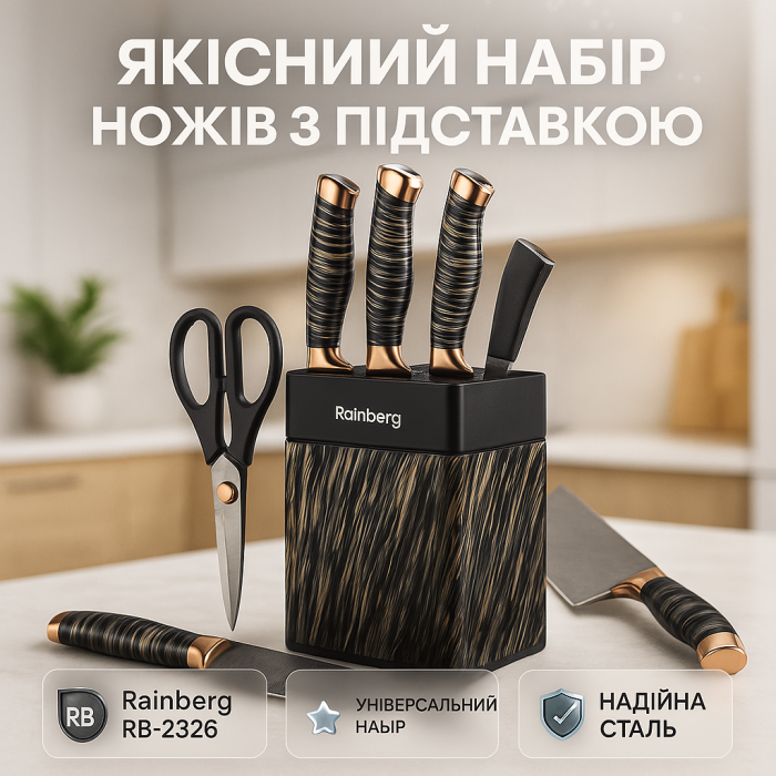 Хороші ножі для кухарів, Набір ножів для кулінарних завдань, Бюджетні кухонні ножі OY-56