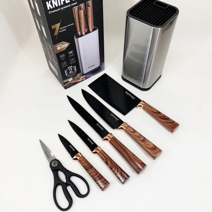 Набір литих ножів для кухні, Бюджетні кухонні ножі, Набір ножів побутовий металевих XJ-81