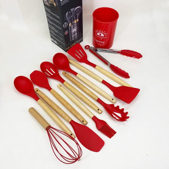 Кухонні прилади силікон, Силіконовий набір для кухні, Силіконові кухонні приналежності набір RO-75