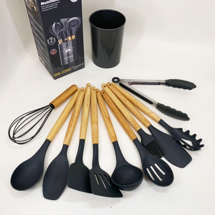 Кухонні набори на підставці, Кухарські приналежності, Силіконові приналежності для домашньої кухні GC-86