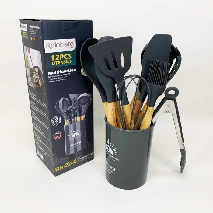 Кухонні набори на підставці, Кухарські приналежності, Силіконові приналежності для домашньої кухні GC-86